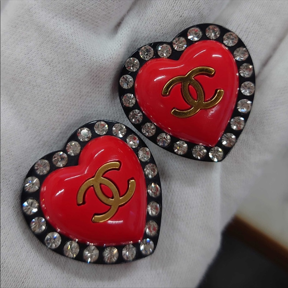 Chanel 1995 SS Heart crystal earrings - Picture 6 of 14